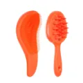 Set di spazzole arancioni 2 in 1 per massaggio del cuoio capelluto e districare i capelli. - Spazzola Districante E Spazzola Per Shampoo / Sacchetto OPP / Arancione