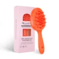 Lange handvat siliconen shampoo borstel hoofdhuid massager kam voor haar wassen. - Dubbelzijdige Shampooborstel / OPP Zak / Oranje