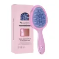 Brosse de massage du cuir chevelu rose galvanisée avec poignée et boîte pour cheveux - Or rose