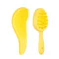 Set di spazzole per capelli massaggio cuoio capelluto giallo, pettine shampoo ergonomico per la cura. - Spazzola Districante E Spazzola Per Shampoo / Sacchetto OPP / Giallo