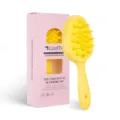 Gele siliconen shampoo borstel met roze doos, ergonomische hoofdhuid massage borstel. - Dubbelzijdige Shampooborstel / OPP Zak / Geel