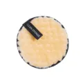 Round makeup remover puff soft facial cleansing pad with black tag for daily beauty care - Earthy Yellow