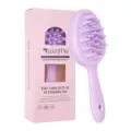 Purple scalp massage hair brush with pink packaging box, soft teeth for comfortable shampoo. - Purple Double-Sided Shampoo Brush