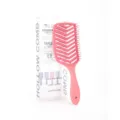 Pink Hollow Hair Brush V-Shaped Detangling Hairbrush Lightweight Salon Hair Styling Tool - Deep Pink