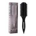 Brosse à cheveux bouclée à neuf rangs professionnelle avec dents amovibles pour un style facile. - Emballage en boîte / Noir