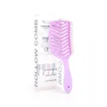Light purple hollow hair comb styling detangling brush ergonomic design salon tool - Light Purple