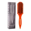 Peigne à ondulations bouclantes à neuf rangées orange avec emballage, outil de coiffage pro. - Emballage en boîte / Orange