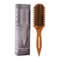 Professional nine-row styling hair comb with packaging box for effortless curling and volume. - Box Packaging / Brown