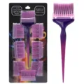 Juego de brochas para teñir el cabello con ocho cabezales y mango puntiagudo para salón. - Mango Multicolor Cerdas Púrpuras