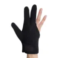 Black heat resistant three finger glove for hair styling salon straightener protection - OPP Bag / Black