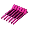 Professionele roze aluminium haaraanzicht clips en eendebek styling klemmen set - Set van 6 / Magenta