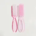 Set di spazzola per collo da barbiere e spazzola di pulizia in plastica rosa. - rosa trasparente