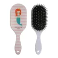 Spazzola per capelli piatta sirena carina con strisce rosa, spazzola massaggiante per ragazze. - Stile Sirena / Confezione singola / Rosa Sirena