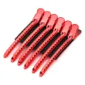 Professionele rode metalen eendebek haarclips sectie klemmen haarstyling set 6stuks - Set van 6 / Rood