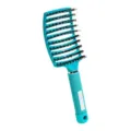 Spazzola per capelli curva con setole di cinghiale in colore verde acqua per massaggio. - Sacchetto OPP / Tutto Blu Con Setole