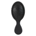 Black oval cushion hair brush with soft massage bristles, ideal for daily hair styling. - Black
