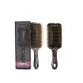 Leopardmuster quadratische Airbag Haarbürste Set mit goldenen Stahlstiften für Kopfmassage. - In quadratischer Geschenkbox / Leopardenprint
