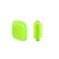 Green silicone scalp massage brush for hair washing, ergonomic anti-itch shampoo comb. - Green