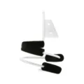 Wall mounted hair dryer holder spiral blow dryer rack organizer with black foam protector white - Hair Dryer Holder