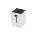 Electroplated Hair Tool Organizer Salon Scissor and Comb Storage Box with Black Insert - Silver