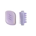 Purple scalp massage brush for hair washing and deep cleaning, ergonomic ABS design. - Purple