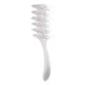 Leaf shaped hair detangling brush hollow vented styling comb anti static scalp massage tool - Nylon Bristle Style / OPP Bag / Beige