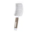 Brosse a cheveux ventilee et courbee blanche avec manche texture pour le coiffage quotidien. - Blanc lisse - comme sur la photo