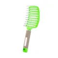 Brosse à cheveux incurvée verte brosse 9 rangs à poils de sanglier pour le coiffage quotidien. - Vert lisse - comme sur la photo