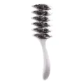 Brosse à cheveux creuse en forme de feuille avec poils mixtes peigne de coiffure blanc - Style de Poils de Sanglier / Sac OPP / Beige