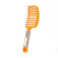 Brosse à cheveux incurvée peigne coiffant à neuf rangs pour soin quotidien et orange - Orange lisse - comme sur la photo
