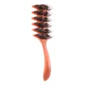 Brosse à cheveux feuille orange design creux, brosse de massage du cuir chevelu antistatique. - Style de Poils de Sanglier / Sac OPP / Orange