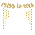 Gold glitter Miss to Mrs banner wedding bachelorette party decoration garland backdrop sign. - Miss to Mrs + 2 Strings of 5cm Gold Glitter Discs
