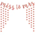 Roségold Glitzer Junggesellinnenabschied Banner Miss to Mrs Girlande Party Dekoration - Roségold MISS TO MRS + Zwei 4m Punkte