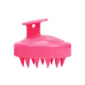 Pink silicone scalp massage brush, soft hair washing comb for convenient daily use. - Rose Red