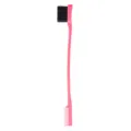 Dual-ended edge control hair brush and fine comb tool, pink handle with black bristles. - Pink