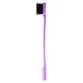 Dual-sided edge control brush and comb for hair styling and eyebrow grooming, purple handle. - Deep purple