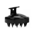 Black silicone scalp massage brush, hair shampoo brush, comfortable head cleaning comb. - Black