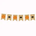 Halloween burlap banner featuring alternating pumpkin and bat flags, perfect for party decor. - Pumpkin Bat