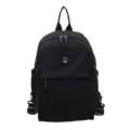 Black nylon backpack multi-pocket casual daypack multi-use shoulder bag for women - Black