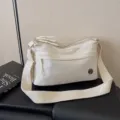 Νάιλον Τσάντα Ώμου Πολλαπλών Στρώσεων Casual Ελαφριά Μοντέρνα Γυναικεία Τσάντα Καθημερινή - Λευκό