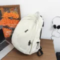 Minimalistικό μονόχρωμο λευκό σακίδιο πλάτης μεγάλης χωρητικότητας για σχολική χρήση. - Λευκό