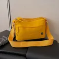 Κίτρινη νάιλον τσάντα χιαστί, casual γυναικεία τσάντα ώμου με πολλές θήκες για καθημερινή. - Κίτρινο