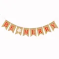 Close-up detail of Christmas burlap banner with red BE MERRY letters and white snowflake. - Snowflake Pattern Style / 8 Flags