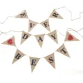 Burlap banner for wedding party decoration with letters ever best day natural jute. - DFC22 EVER BEST DAY Triangular Bunting