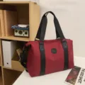 Large capacity travel duffel bag, casual waterproof gym tote bag with sturdy handles for women. - Red