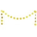 Gold glitter circle dot paper garland banner for wedding birthday party decoration details. - DFQ147 Gold Circle Garland (5cm Diameter, 2m, 25 Pieces)