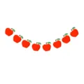 Close-up detail of the red apple garland decoration, showcasing cute fruit shapes and design. - DFX13 Red Apple Garland (White Rope)