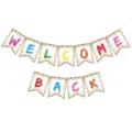 Back to school party banner colorful swallowtail flags welcome back hanging decoration - DFX20 Colorful Polka Dot Welcome Back Swallowtail Bunting