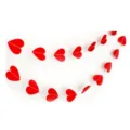 Red heart paper garland string for wedding, Valentine's day, party decoration and romantic hanging. - 2m Red Heart