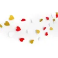 Red white gold paper heart garland banner for wedding Valentine's day party hanging decorations - 2m Gold Red White Heart